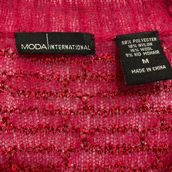 Moda International Semi Sheer Sequin Knit Sweater - Picture 6 of 8